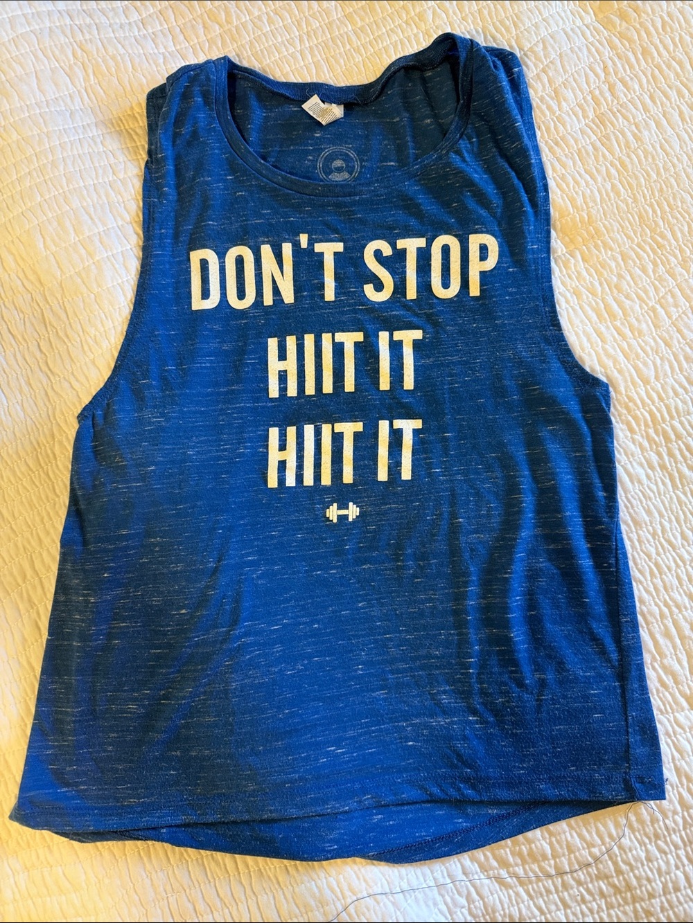 Don’t Stop HIIT It Graphic Workout Tank - Blue
